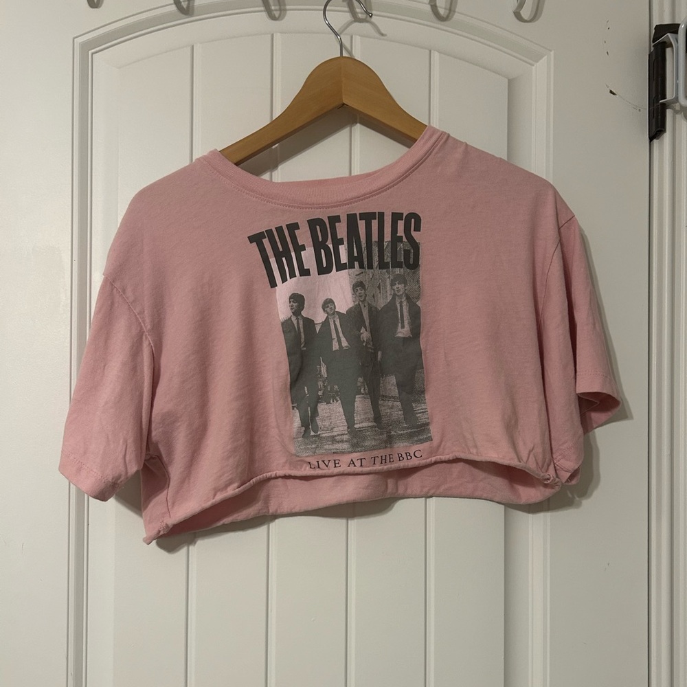 Light Pink The Beatles Cropped Top